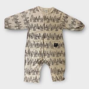 Futafuta Baby Boy Girl size 60-70 One Piece Japanese Trees Woods Snaps Cotton